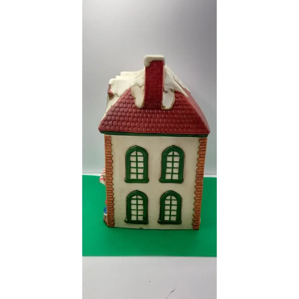 Christmas Toy Shop Ceramic Cookie Jar Canister House Holiday Village Decor
